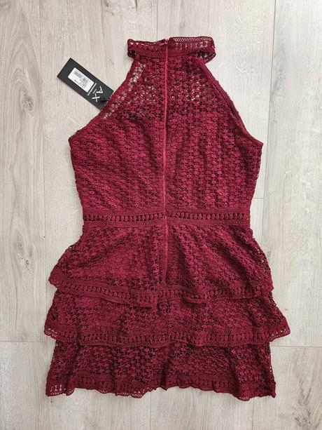 Krajkové vrstvené mini šaty ax paris m, m