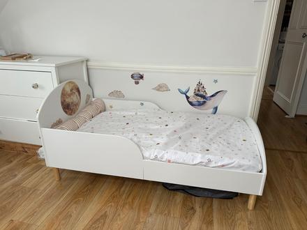 Detska postel s matracom a komplet setom, šírka (cm): 75,dĺžka (cm): 150