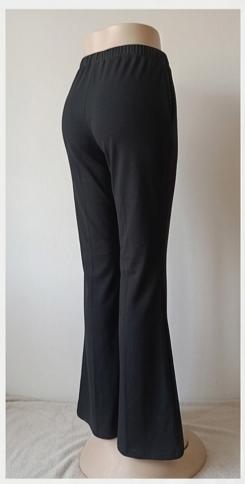 Trendy čierne flared nohavice s vysokým pásom, 50 / m