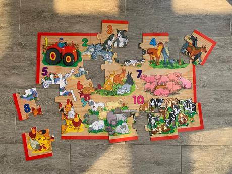 Veľké drevené puzzle na podlahu, 