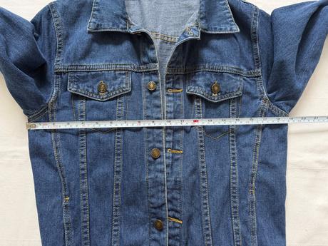 Klasická rifľová bunda s modrý denim, s