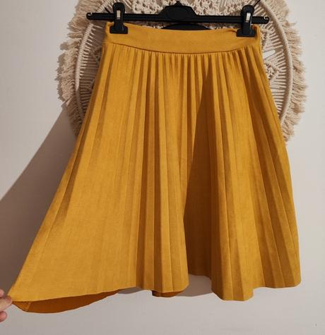 Horčicová midi sukňa, gate,s