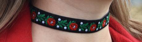 Folklórny, ľudový náhrdelník , chocker, folk, 