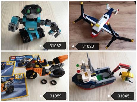 Lego creator 3v1 31020, 31045, 31059, 31062,