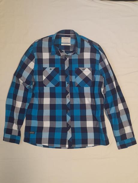 Modrá kockovana košeľa, xl