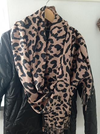 Luxusná maxi šatka pashmina leopardia zo zahraniči, 