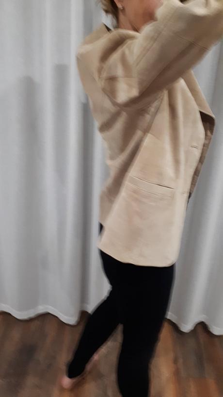 Kožený kabát vintage oversize vel 38/40/42, l