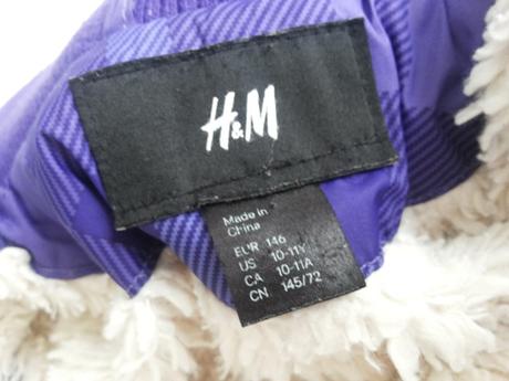 Fialova zimna bundicka hm, h&m,146