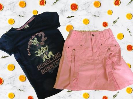 Tričko + sukňa, veľ.128, 122–134