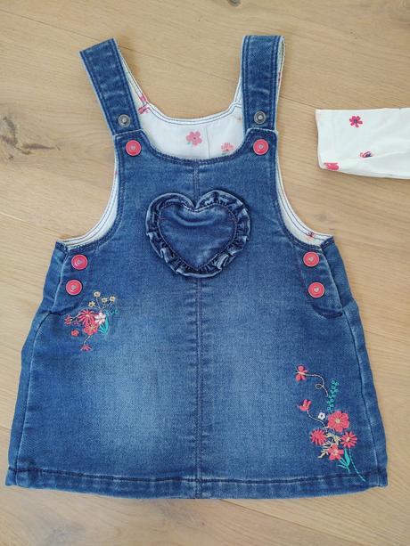 Set riflové šaty+tričko s dlhým rukávom, c&a,74