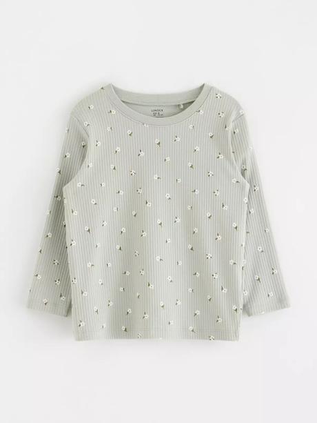 Vrubkované tričko s kvietkami, lindex,98