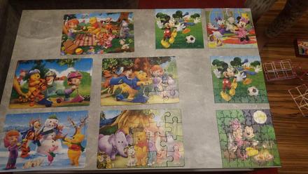 Puzzle macko pu, mickey - 9x, 
