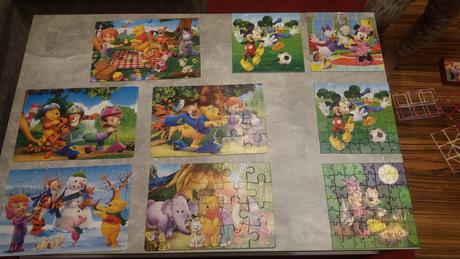 Puzzle macko pu, mickey - 9x, 