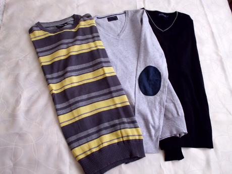 3 ks sveter, fishbone,l