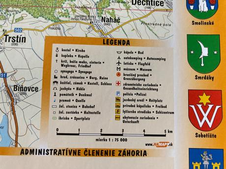 Mapa región záhorie,