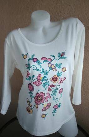 Top/tričko, maslovo-biele, veľkosť xl, s