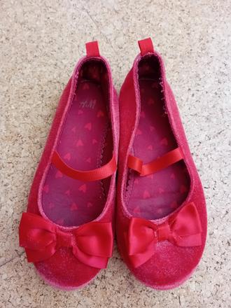 Červené črievičky/balerínky, h&m,28