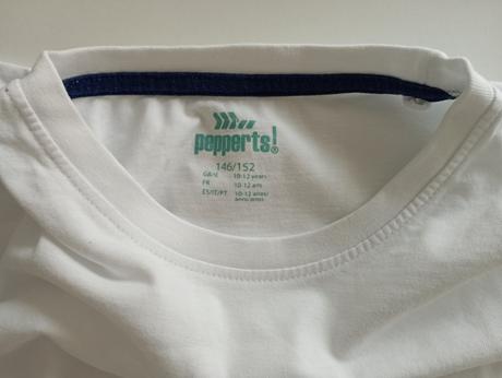 Biele tričko pre plnšie dieťa, pepperts,134