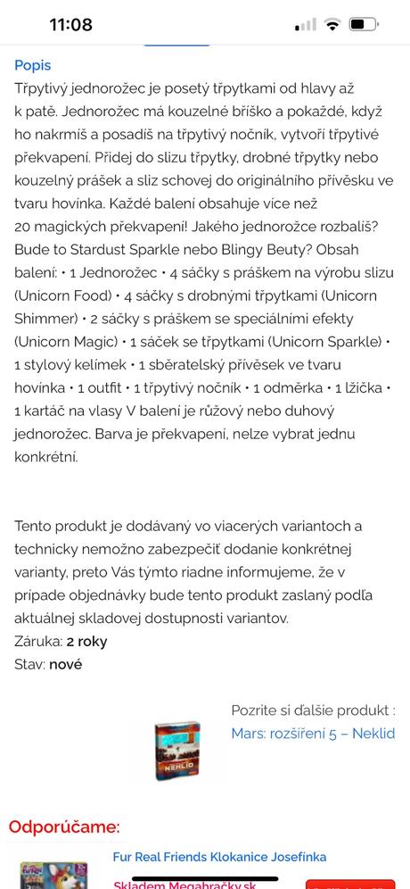 Poopsie surprise perleťový jednorožec,