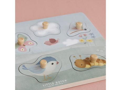 Little dutch vkladacie puzzle kvety a motýle,