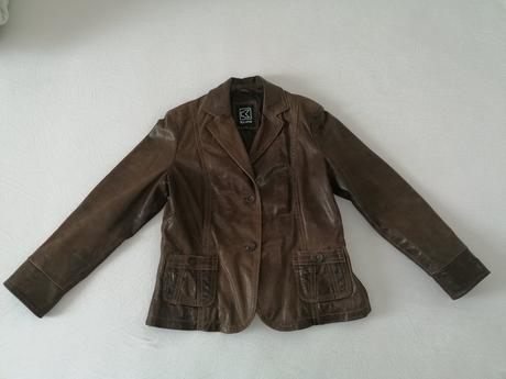 Pravá kožená bunda/sako č. 42, l