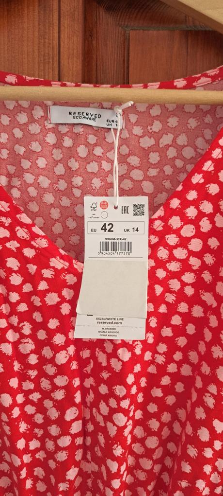 Letné červené šaty, reserved,42