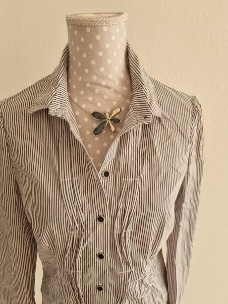 Biela blúzka s čiernymi pásikmi orsay 40, orsay,40