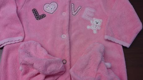 Ružový overalček s macíkovými nôžkami,veľ.9-12mes., cherokee,74