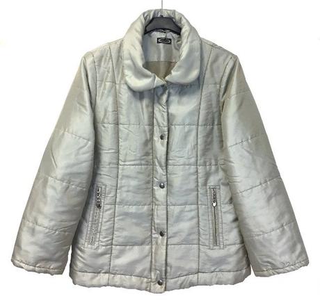 Svetlo šedá bunda na zimu, l