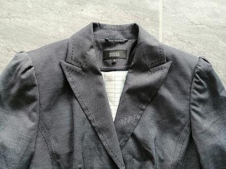 Kvalitné sivé sako mas, v38, marks & spencer,38