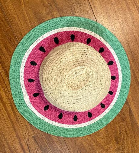 Slamený klobúk vzor melón obvod 52 cm, 52