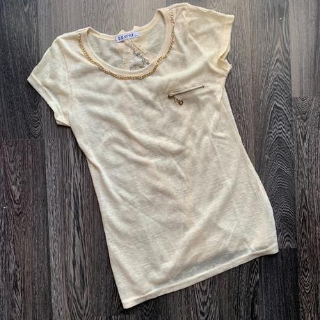 Bežove tričko s čipkou, s