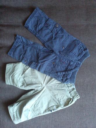 2ks nohavice - tmavomodre adams, zelenohnede h&m , adams,62