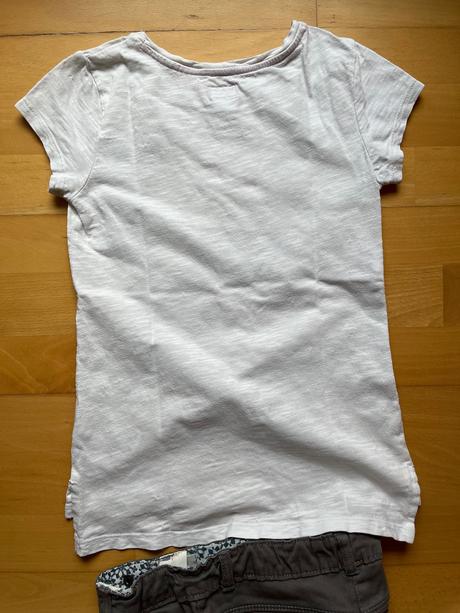 Sive sortky + biele tricko zdarma, vertbaudet,134