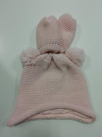Ružová čiapka s rukavičkami, primark,98