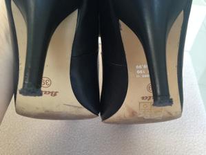 Čierne kožené lodičky, baťa,39