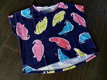 Krasne crop top tricko s papagajmi reserved 9-11r., reserved,146