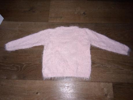 Ružový chlpatý pulover s pierkom 86/92 top stav, lupilu,92
