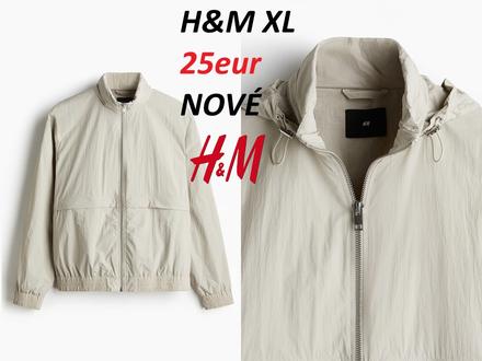 Nylonová bunda hm svetlobéžová, h&m,xl