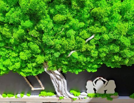 Machový obraz, strom s príbehom 80x60cm,