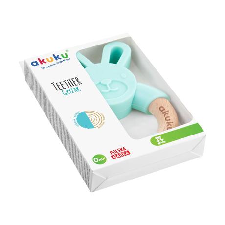 Akuku a0137 hryzátko silikón/drevo zajac, 