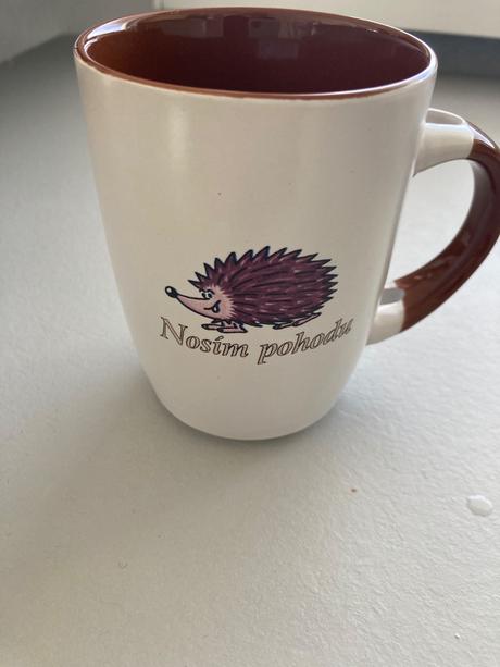 Pekny hrnček jezko s lyžičkou,