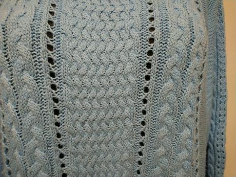 Dámsky modrý pulóver so vzorom, xxxl