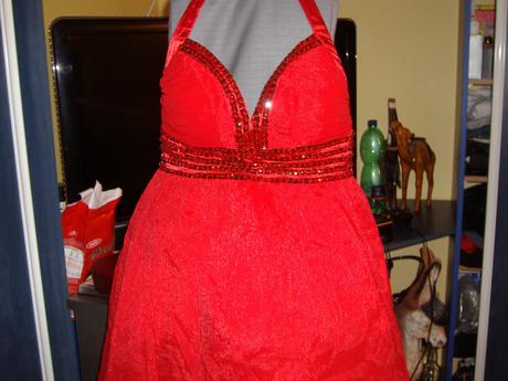 Očarujúce červené dlhé šaty - aj výmena, m