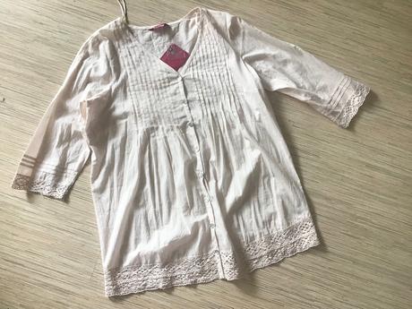 Krasna bavlnena letná bluzka s krajkou/w, 44