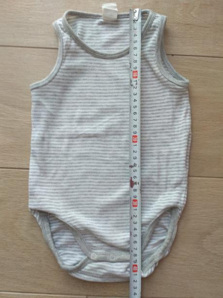 Pásikavé šedobiele body tielko, h&m,80