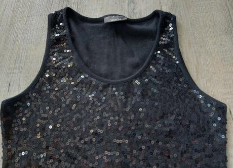 Čierne tielko s flitrami, yessica,38