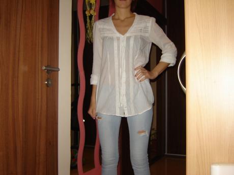 Biela bluzka, stradivarius,l