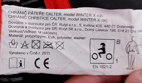 Chránič chrbta - korytnačka,