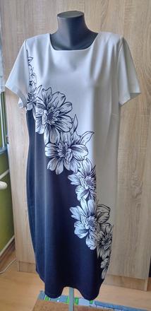 Elegantné čierno-biele plus-size šaty, bonprix,48